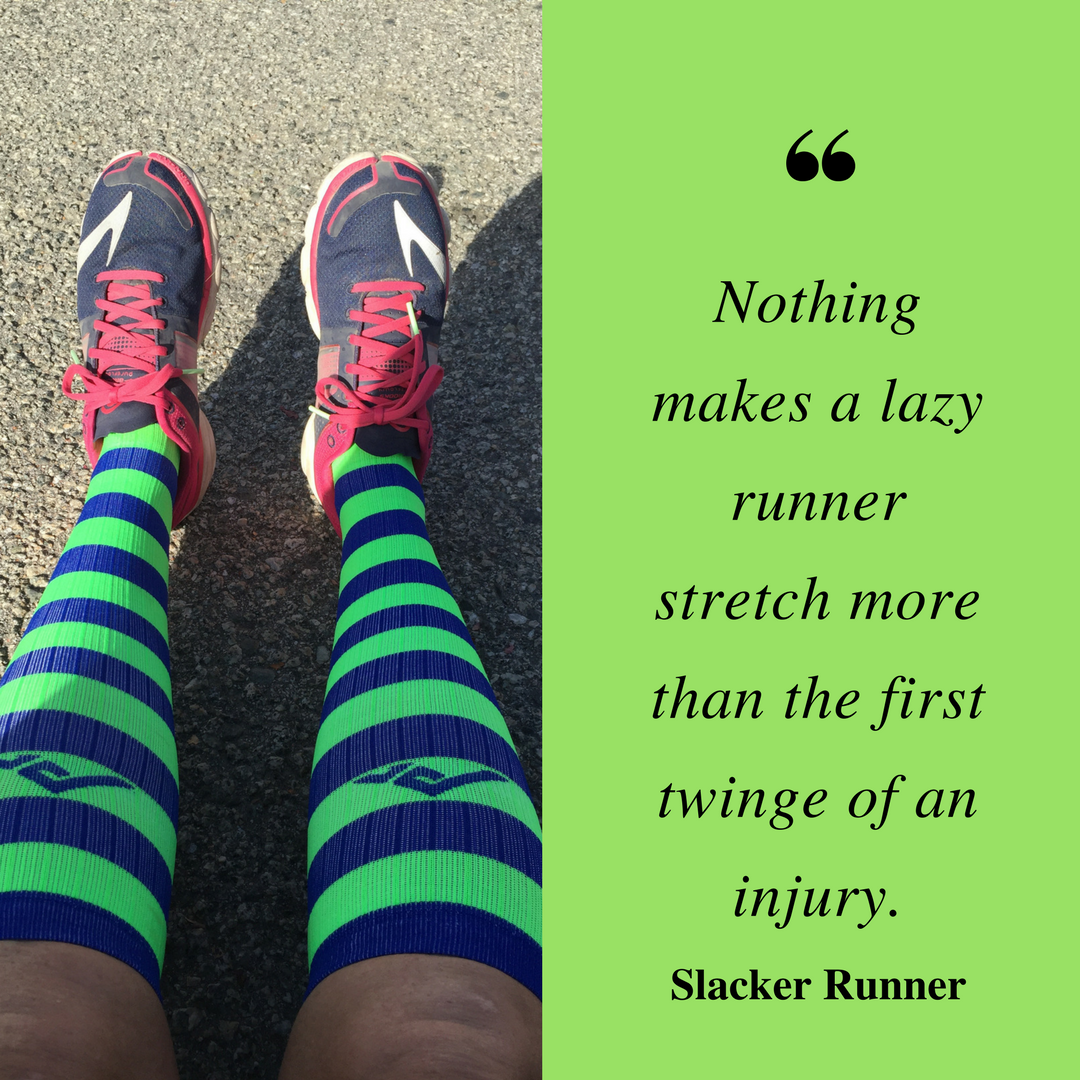 Nothing makes a lazy runner stretch more than the first twinge of an injury.